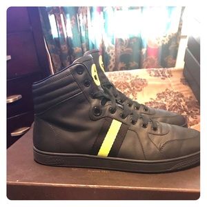 Hightop Black and Glow Green GUCCI Sneakers